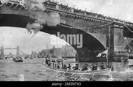 Royal River Pageant, 1919 Stockfoto