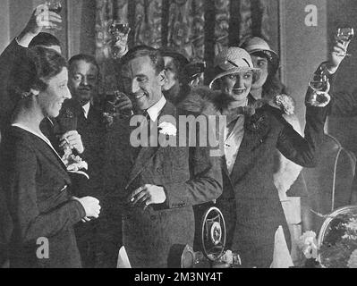 Amy Johnson vermählt Jim Mollison Stockfoto