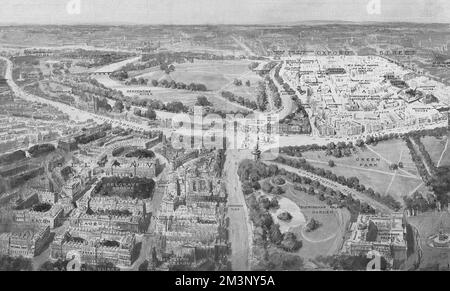 Birds-Eye View of the Social London, 1914 Stockfoto