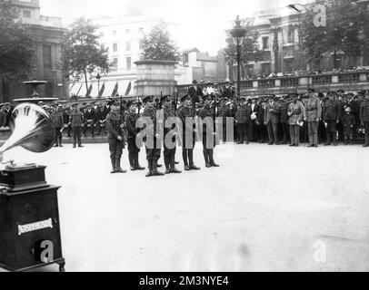 Rekrutierung für den Ersten Weltkrieg durch Grammophon Stockfoto