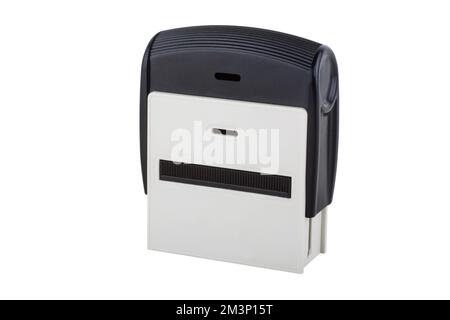 Schwarzer Stempel isoliert auf weißem Hintergrund Stockfoto