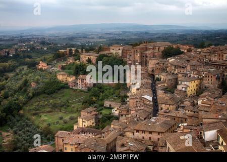 Luftaufnahme von San Gimignano, Toskana, Italien Stockfoto