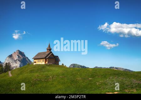 Holzkapelle in Stoos, Schwyz, Schweiz Stockfoto