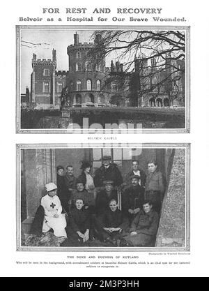 Schloss Belvoir als Militärkrankenhaus, 1915 Stockfoto