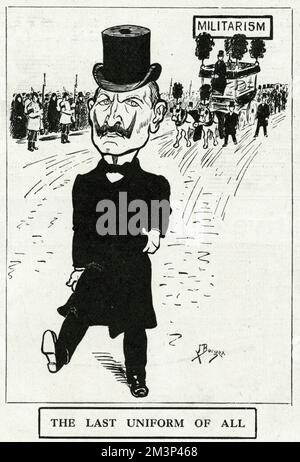 Cartoon, Kaiser Wilhelm II. In Zivilkleidung, 1. Weltkrieg Stockfoto