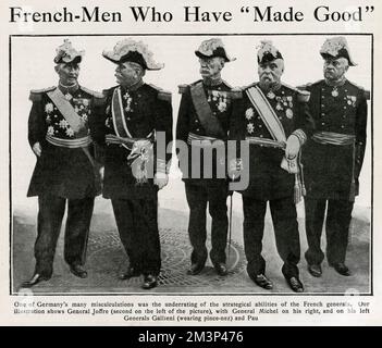 Fünf französische Generäle, 1. Weltkrieg Stockfoto