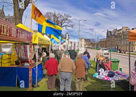 Continental Market, Grantown-on-Spey, Highland Region, Schottland, Großbritannien Stockfoto