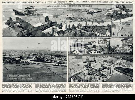 Die Lancasters verwenden Tieffliegertaktiken von G. H. Davis Stockfoto