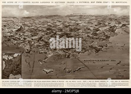 Alliierte Landungen in Südfrankreich durch G. H. Davis Stockfoto