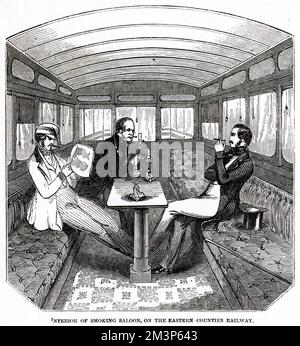 Eastern Counties Railway Saloon 1846 Stockfoto