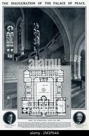 Einweihung des Friedenspalastes in den Haag Stockfoto