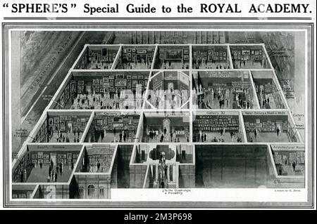 Spezieller Guide für die Ausstellung der Royal Academy Stockfoto