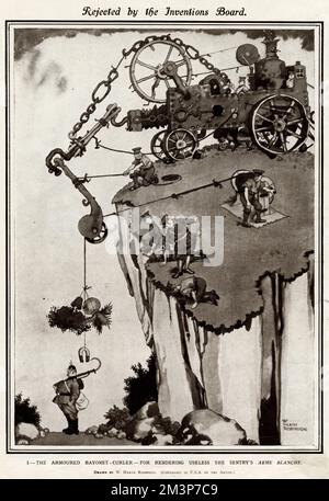 Gepanzerter Bajonettcurler von William Heath Robinson Stockfoto