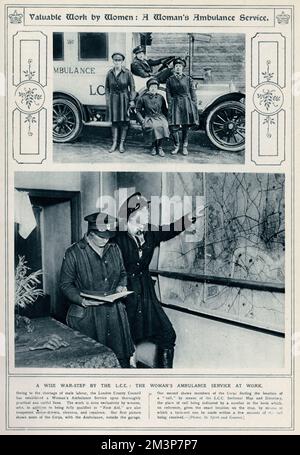 Ambulanzdienst für Frauen 1917 Stockfoto