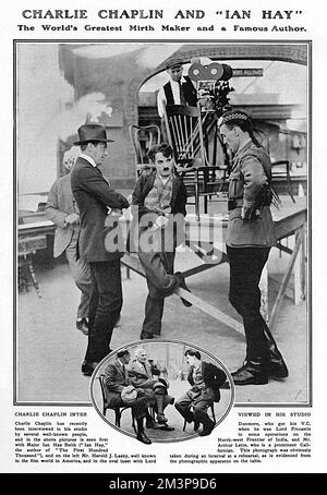 Charlie Chaplin und Ian Hay Stockfoto