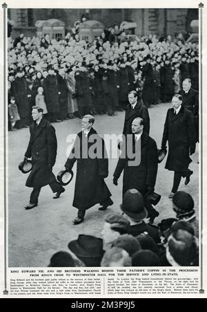 Königliche Trauer bei der Beerdigung von George V. Stockfoto