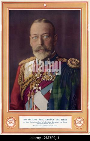 George V. (1865-1936), König von Großbritannien. Als Oberst des 42.. Regiments, der Royal Highland Black Watch. Datum: 1929 Stockfoto