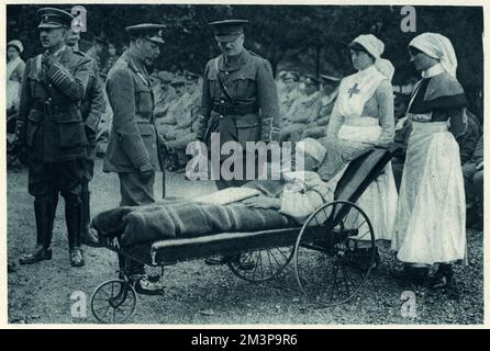 George V. sitzt verwundet in der Nestly Abbey Stockfoto