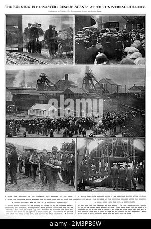 Senghenydd Universal Colliery Disaster, Glamorgan, S. Wales Stockfoto