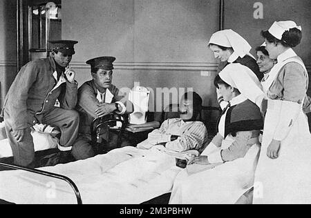 Verwundet Maoris aus Gallipoli im Krankenhaus in Manchester, 1. Weltkrieg Stockfoto