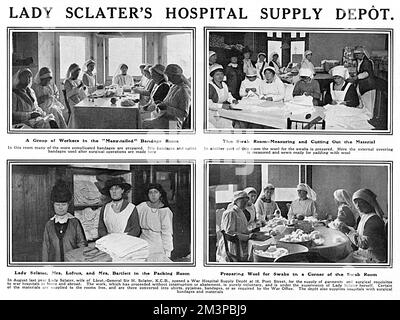 Lady Sclater's Hospital Supply Depot, 1. Weltkrieg Stockfoto