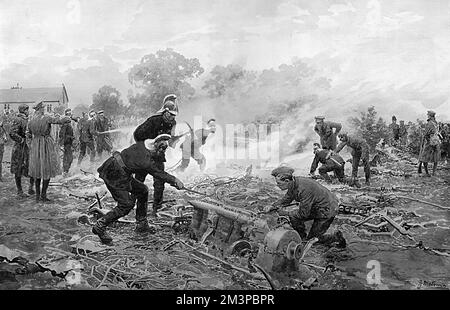 Müllbeseitigung in Cuffley bei Matania, 1. Weltkrieg Stockfoto