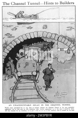 Der Kanaltunnel - Hinweise für Bauherren, Heath Robinson Stockfoto