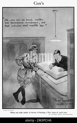 Cox's von Bruce Bairnsfather, Comic aus dem 1. Weltkrieg Stockfoto