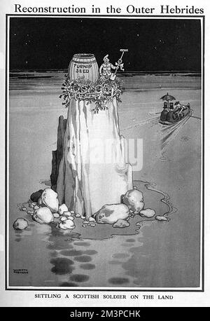 Rekonstruktion in den Äußeren Hebriden von Heath Robinson, 1. Weltkrieg Stockfoto