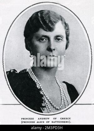 Prinzessin Alice von Battenberg oder Mountbatten Stockfoto