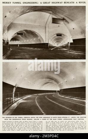 Im Inneren des Mersey Tunnels, Liverpool Stockfoto