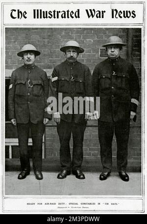 Special Constables in Blechhüten, Illustrated war News, WW1 Stockfoto