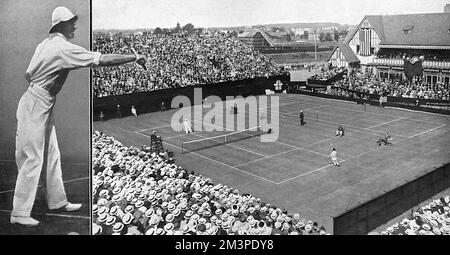 A. F. Wilding spielt Davis Cup Tennis, 1914 Stockfoto