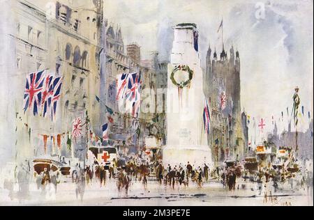 Zeitweiliges Cenotaph für die glorreichen Toten, 1919 Stockfoto