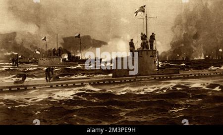 1. Weltkrieg: U-Boote-Angriff auf Varna in Bulgarien, 27. Oktober 1915 Stockfoto