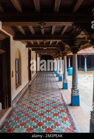 Chettiar Mansion Courtyard, Tamil Nadu, Kanadukathan, Indien Stockfoto