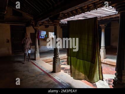 Chettiar Mansion Courtyard, Tamil Nadu, Kanadukathan, Indien Stockfoto