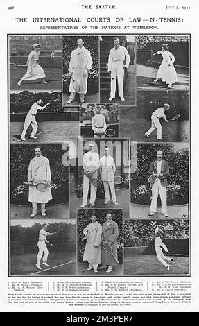 Internationale Tennisspieler in Wimbledon, 1911 Stockfoto