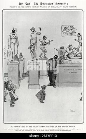 Am Tag, Heath Robinson 6. Deutsche Spione im Britischen Museum Stockfoto