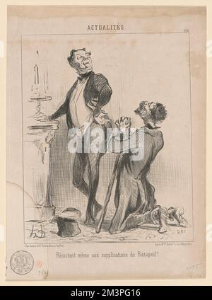 Résistant... Aux Supplications de Ratapoil! , Politiker, Persigny, Jean-Gilbert-Victor Fialin, duc de, 1808-1872. Honoré Daumier (1808-1879). Lithografien Stockfoto