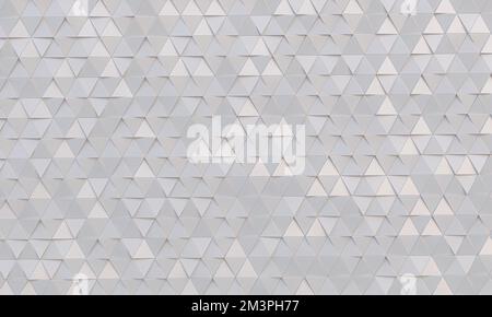 Weißer geometrischer Hintergrund mit Dreiecken. 3D-Rendern Stockfoto