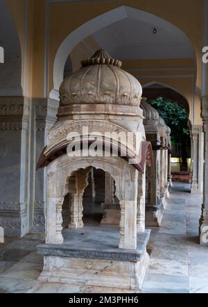 Gaitore Ki Chhatriyan cenotaph, Rajasthan, Jaipur, Indien Stockfoto