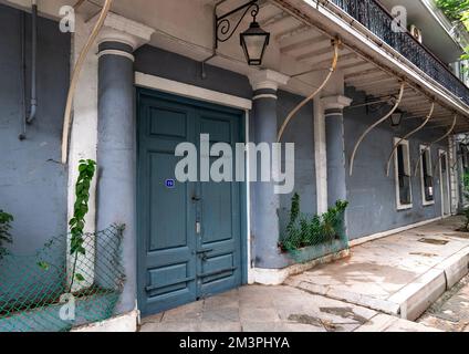 Altes Kolonialhaus im french Quarter, Pondicherry, Puducherry, Indien Stockfoto