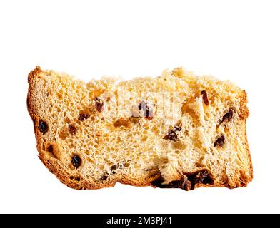 Panettone, italienischer Weihnachtskuchen, isoliert auf Weiß Stockfoto