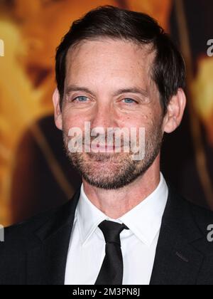 LOS ANGELES, KALIFORNIEN, USA - 15. DEZEMBER: Der amerikanische Schauspieler Tobey Maguire trifft am 15. Dezember 2022 im Academy Museum of Motion Pictures in Los Angeles, Kalifornien, USA, auf die Global Premiere Screening of Paramount Pictures „Babylon“ ein. (Foto von Xavier Collin/Image Press Agency) Stockfoto