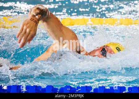 Melbourne, Victoria, Australien. 16.. Dezember 2022. MELBOURNE, AUSTRALIEN - 16. DEZEMBER: Kyle CHALMERS (AUS) während des Finales der Herren im Freistil im Wert von 4x200 m am 4. Tag der FINA World Short Course Swimming Championships 2022 im Melbourne Sports and Aquatic Centre am 16. Dezember 2022 in Melbourne, Australien (Kreditbild: © Chris Putnam/ZUMA Press Wire) Guthaben: ZUMA Press, Inc./Alamy Live News Stockfoto