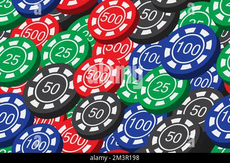 Poker Color Chips Seamless Pattern 3D Abbildung Stock Vektor