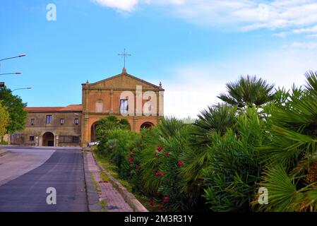 kirche und Kloster S. Maria di Gesù di montesalvo aus dem 16. Jahrhundert enna sizilien italien Stockfoto