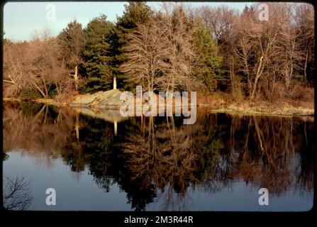 Rte. 27 Charles River an der Medfield-Sherborn-Grenze. Potenzieller Erholungsbereich: Außerhalb der RT. 16 Natick, Flüsse, Wälder, Brücken. Fotos von Ernst Halberstadt Stockfoto