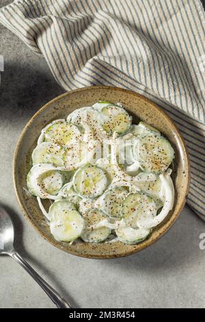 Hausgemachte Sour Cream Gurken mit Zwiebeln in einer Schüssel Stockfoto